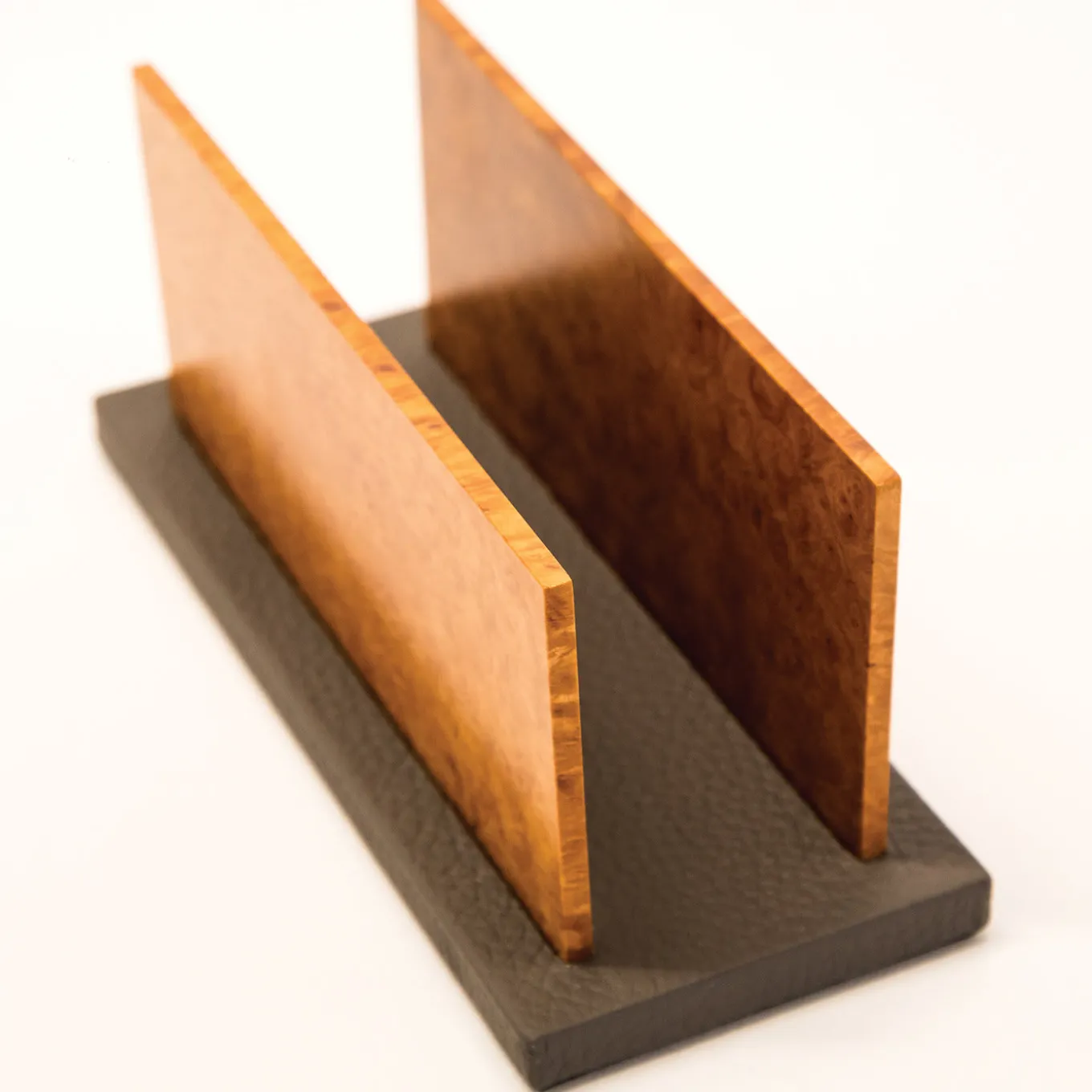 Erika Leather and Wood Letter Holder