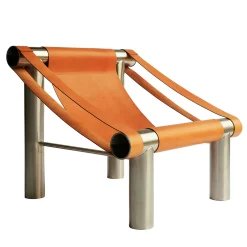 Eso Steel & Pieno Fiore Natural Leather Armchair by Andrea Tognon
