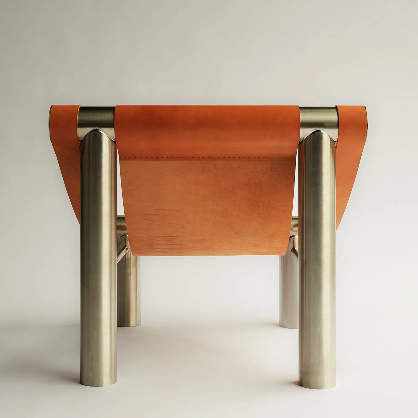 Eso Steel & Pieno Fiore Natural Leather Armchair by Andrea Tognon