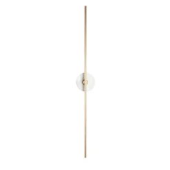 Essential Grand Stick Wall Sconce in Satin Brass and Alabaster