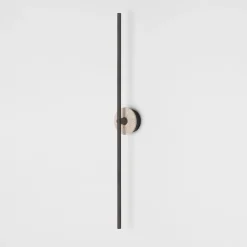 Essential Grand Stick Wall Sconce in Bronze and Travertine