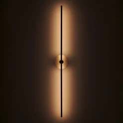 Essential Grand Stick Wall Sconce in Bronze and Travertine