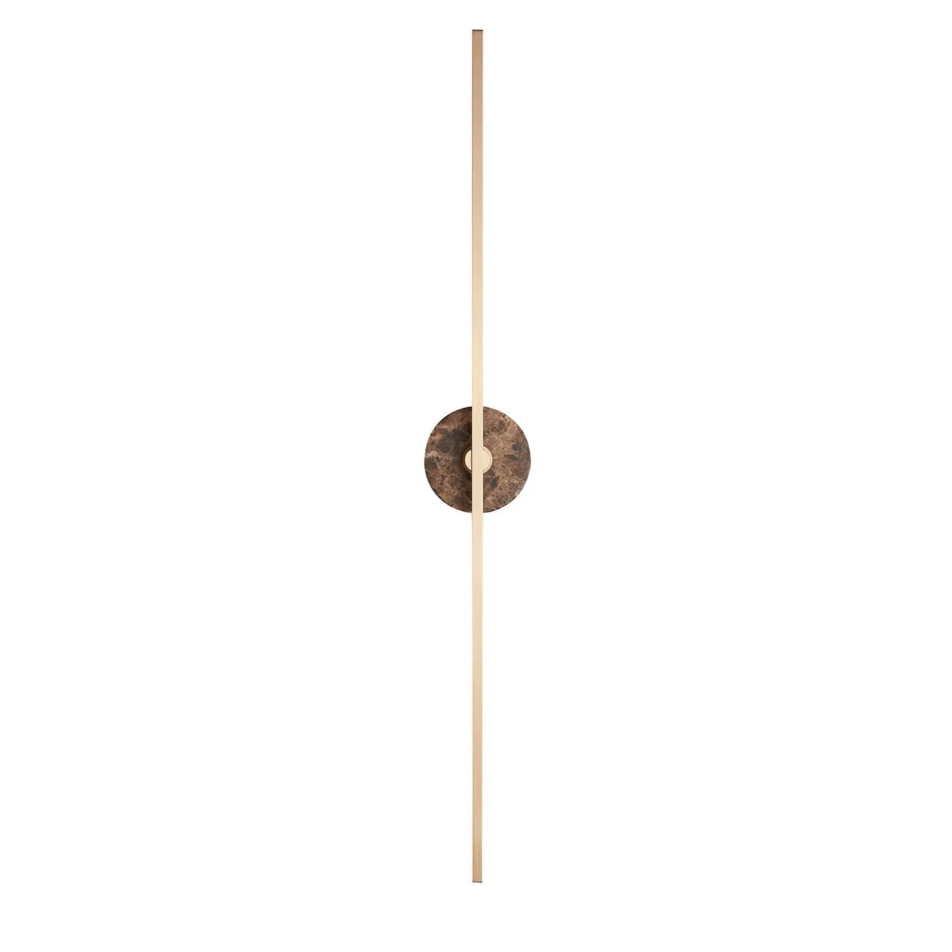 Essential Grand Stick Wall Sconce in Satin Brass and Brown Emperador Marble