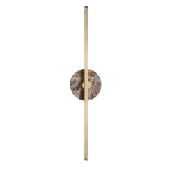Essential Stick in Satin Brass and Brown Emperador Marble