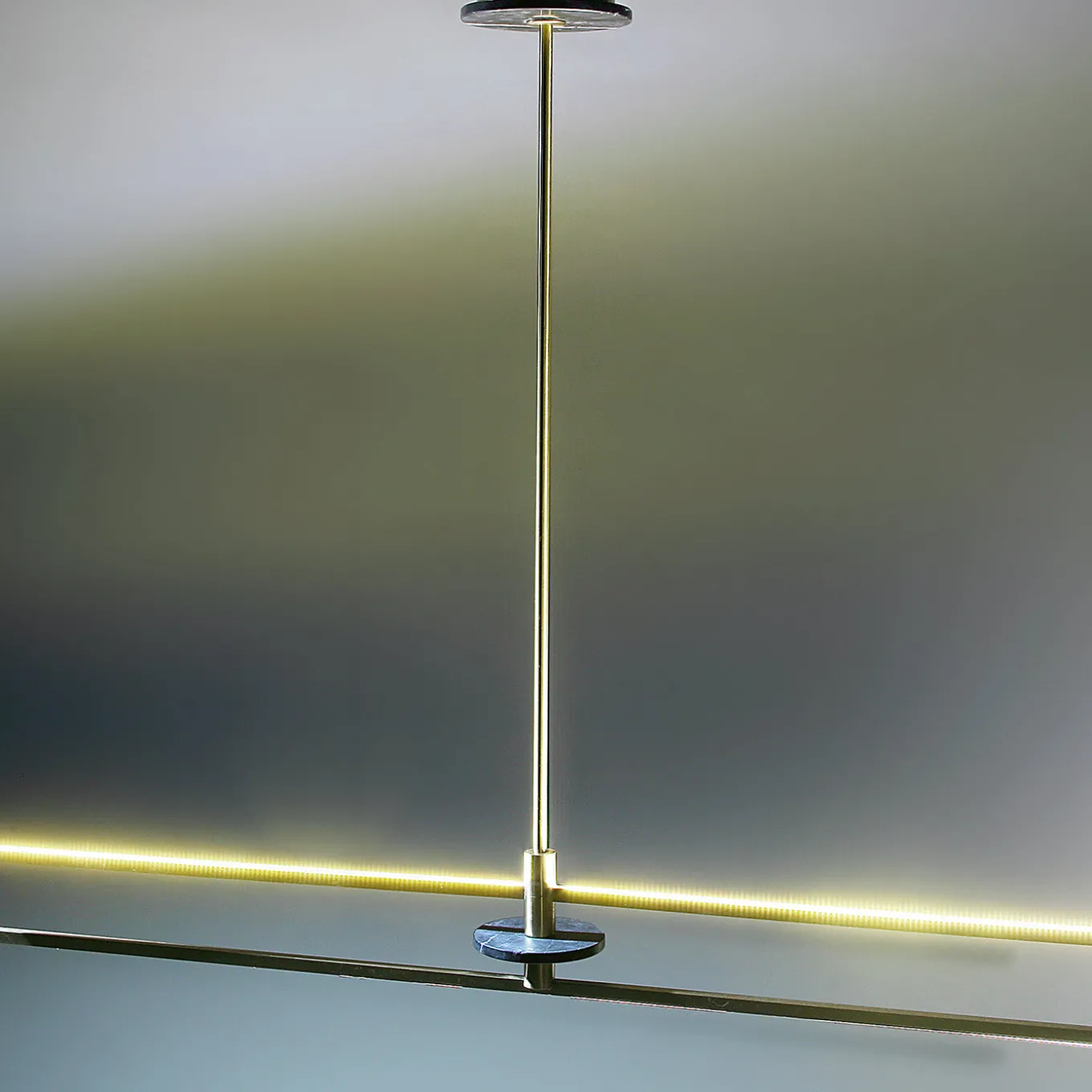 Essential Stick Suspension Lamp in Satin Brass