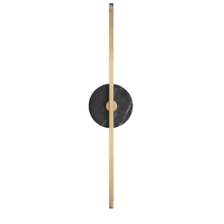 Essential Stick Wall Sconce in Satin Brass and Black Marquinha Marble