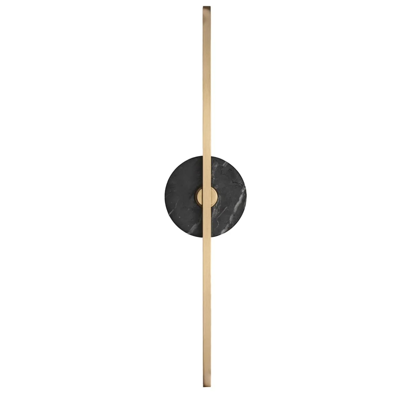 Essential Stick Wall Sconce in Satin Brass and Black Marquinha Marble