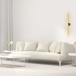 Essential Stick Wall Sconce in Satin Brass and Black Marquinha Marble