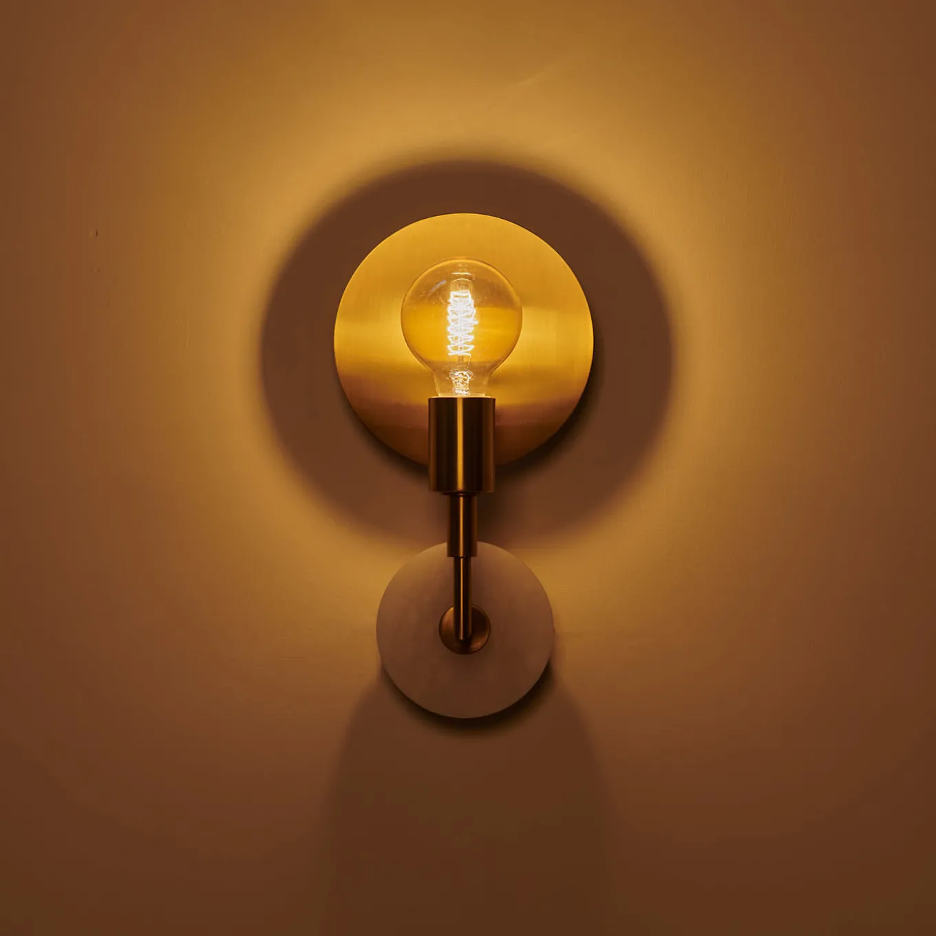 Essential Vanessa Satin Brass and Alabaster Wall Lamp