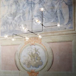 Essenza Modern Black Metal 8 Light Glass Chandelier