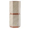 Eternal Big Segmented Backlit Travertine Marble Vase Holder by Bebo & Angel