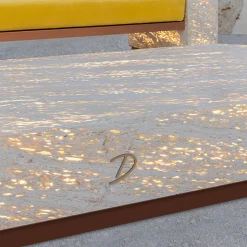 Eternal Hexagon Backlit Travertine Marble Low Table by Bebo & Angel