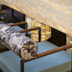 Eternal Hexagon Backlit Travertine Marble Dining Table by Bebo & Angel