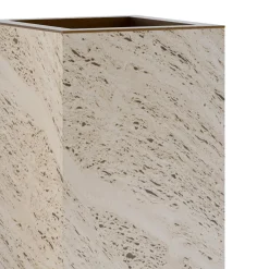 Eternal Small Square Backlit Travertine Marble Vase Holder by Bebo & Angel