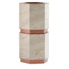 Eternal Small Segmented Backlit Travertine Marble Vase Holder by Bebo & Angel