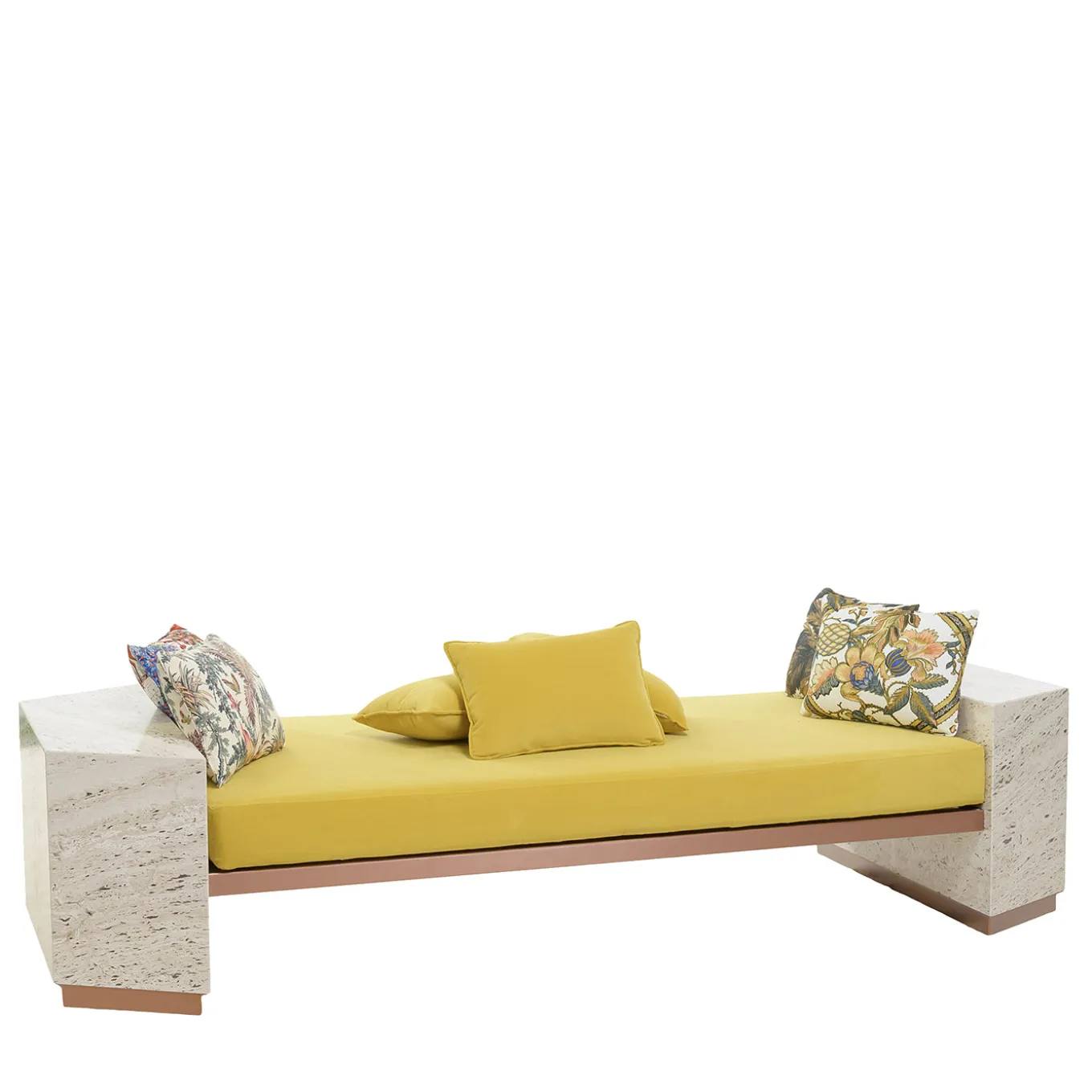 Eternal Square Backlit Travertine Marble Daybed by Bebo & Angel