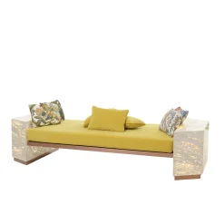 Eternal Square Backlit Travertine Marble Daybed by Bebo & Angel