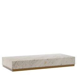 Eternal Square Backlit Travertine Marble Low Table by Bebo & Angel