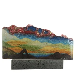 Etna Madre Majolica on Lava Stone #3