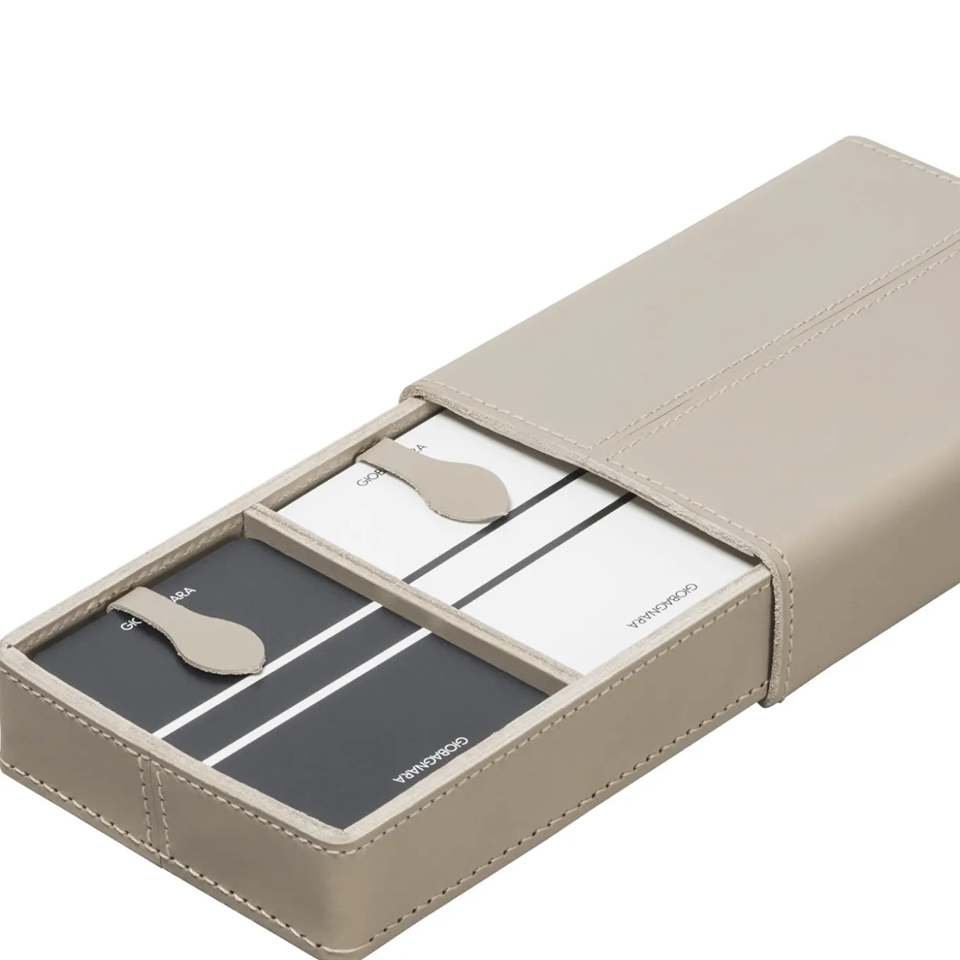 Etna Playing Cards Holder in Sand Leather