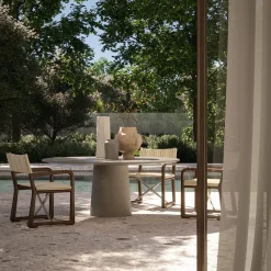Etna Round Porphyry Outdoor Dining Table by Massimo Castagna
