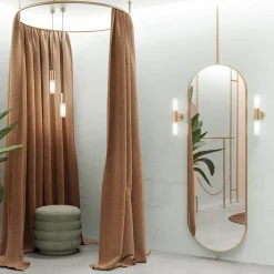 Etoile 2-Lights Natural Brass & White Glass Wall Lamp