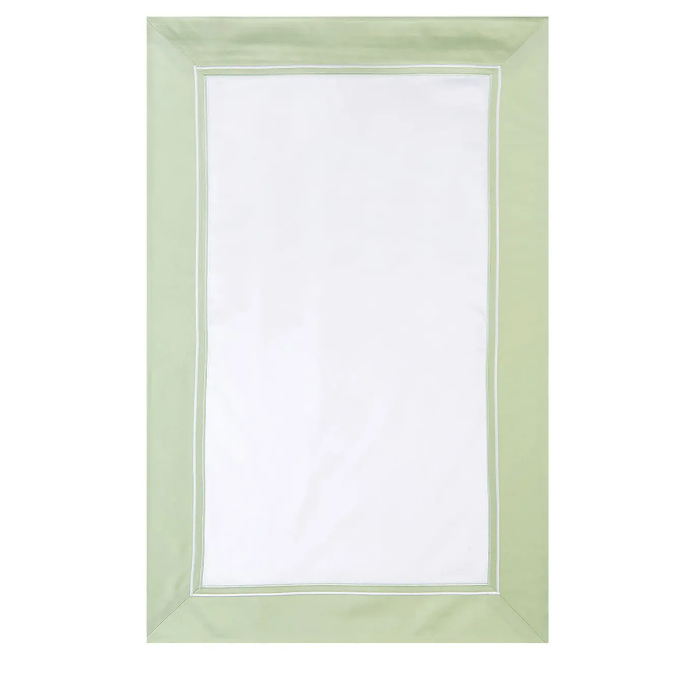 Eucalipto Green and White Cotton Satin Pillowcase