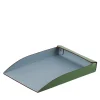 Eucalyptus and Sky Blue Leather Paper tray #1