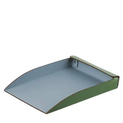 Eucalyptus and Sky Blue Leather Paper tray #1