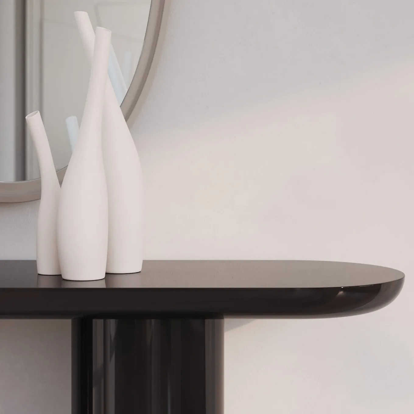 Eva Black Brown Glossy Console
