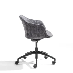 Eva Blue Calvino Fabric Swivel Chair