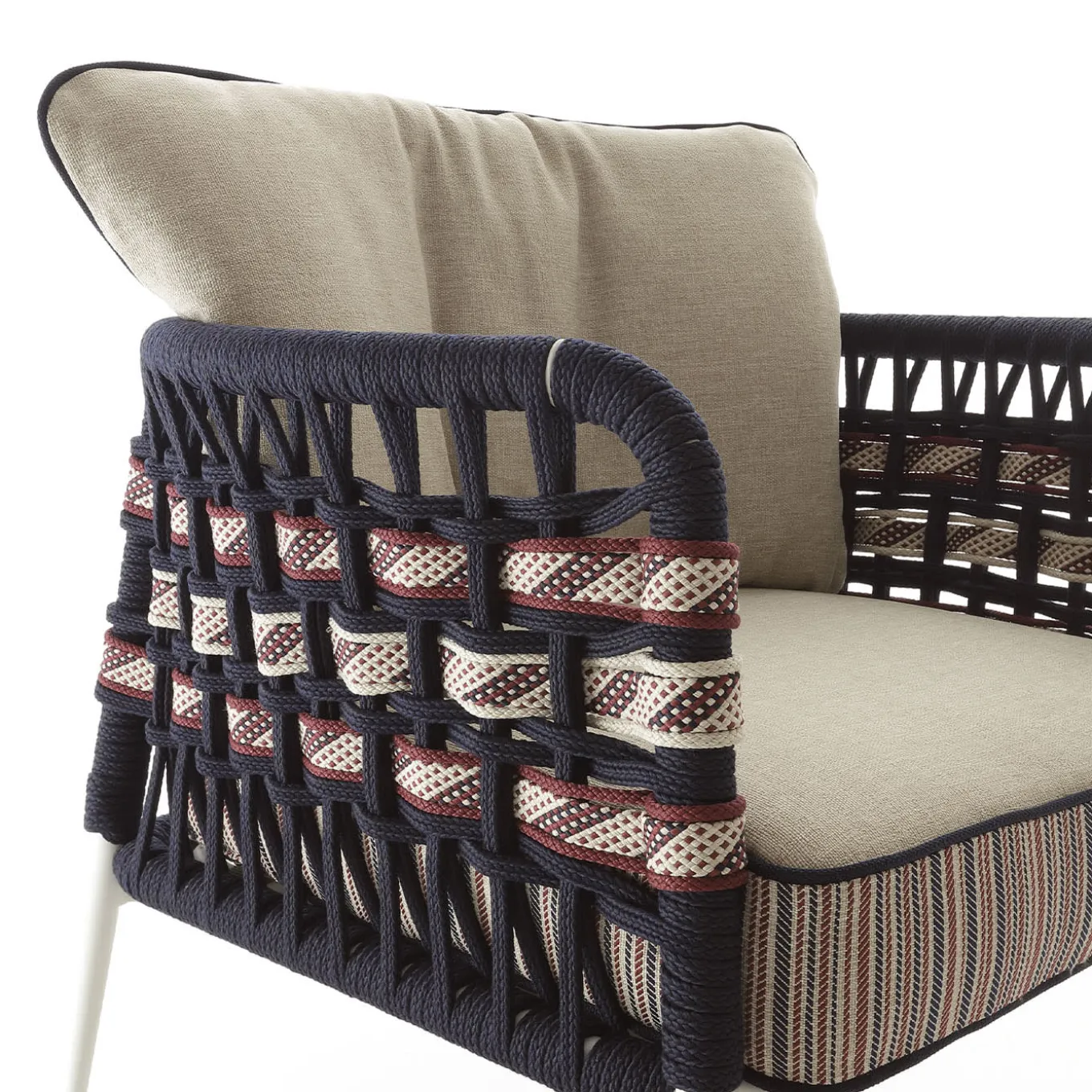 Eva Horizontal Ropes Outdoor Armchair by Antonio Marras