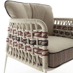 Eva Horizontal Ropes Outdoor Armchair by Antonio Marras