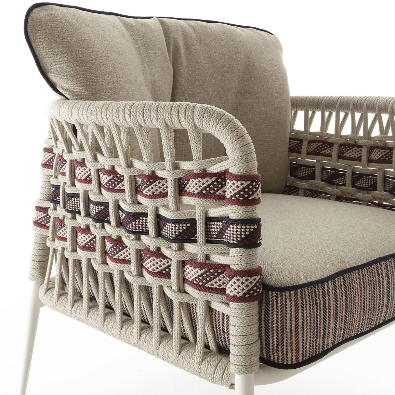 Eva Horizontal Ropes Outdoor Armchair by Antonio Marras