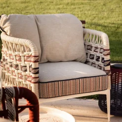Eva Horizontal Ropes Outdoor Armchair by Antonio Marras
