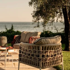 Eva Horizontal Ropes Outdoor Armchair by Antonio Marras