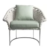 Eva Silver Steel and Rope Outdoor Armchair