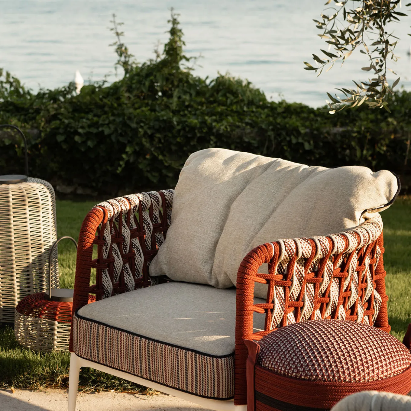 Eva Vertical Ropes Outdoor Armchair by Antonio Marras