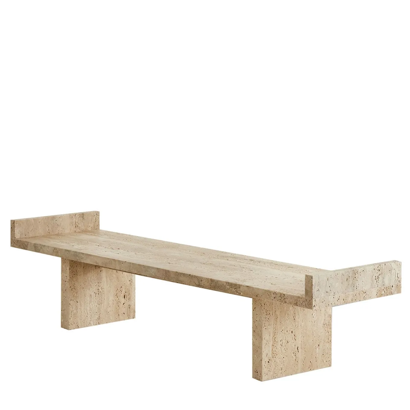 Ever Bench in Travertino Paglierino