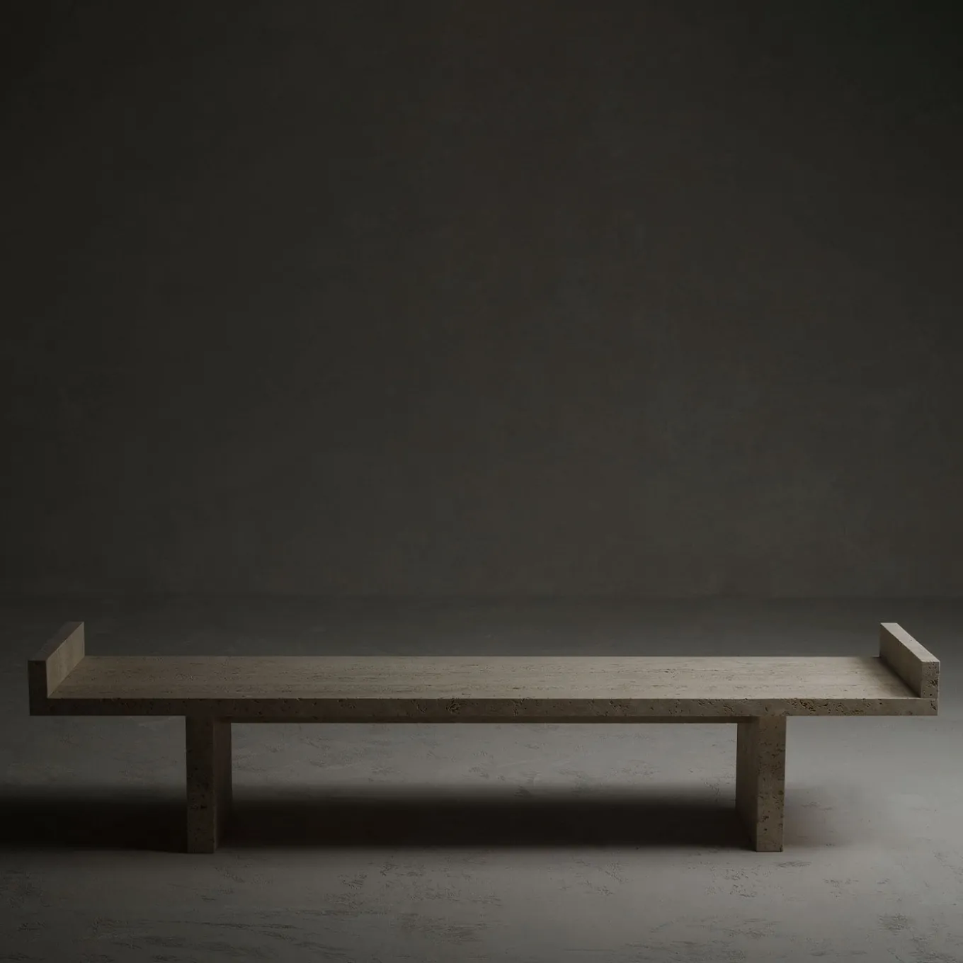 Ever Bench in Travertino Paglierino