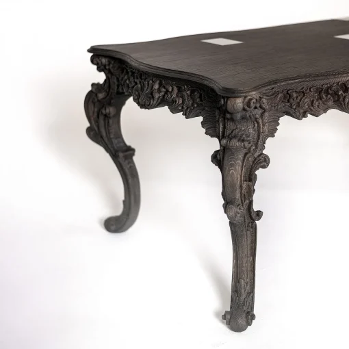 Evo brown solid wood and brown veneered wood desk