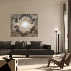 Expansion Textured Resin Painting in Black and White