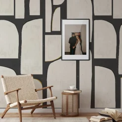 Extra Large Black and White Abstract Wallpaper