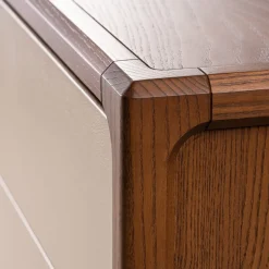 1201/F 3-Drawer Beige Leather-Covered Dresser by Libero Rutilo