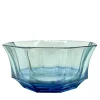 Faceted Blue-To-Green Crystal Dessert Bowl
