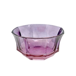 Faceted Pink-To-Purple Crystal Dessert Bowl