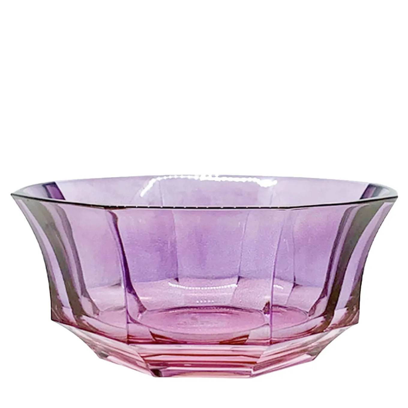 Faceted Pink-To-Purple Crystal Salad Bowl
