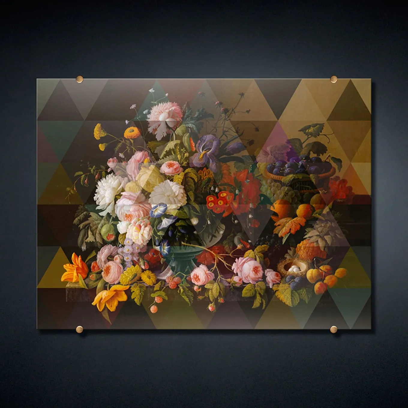 Fancy Bouquet Glass Decorative Panel #3