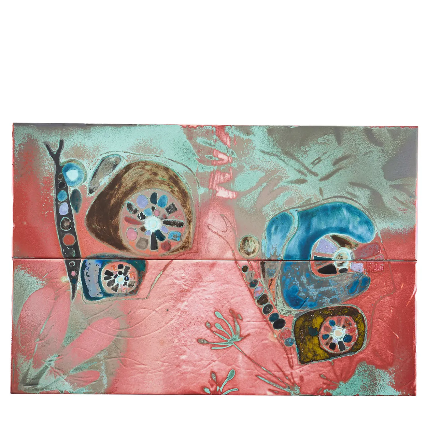 Farfalle nel Mediterraneo 2-Tile Ceramic Decorative Panel