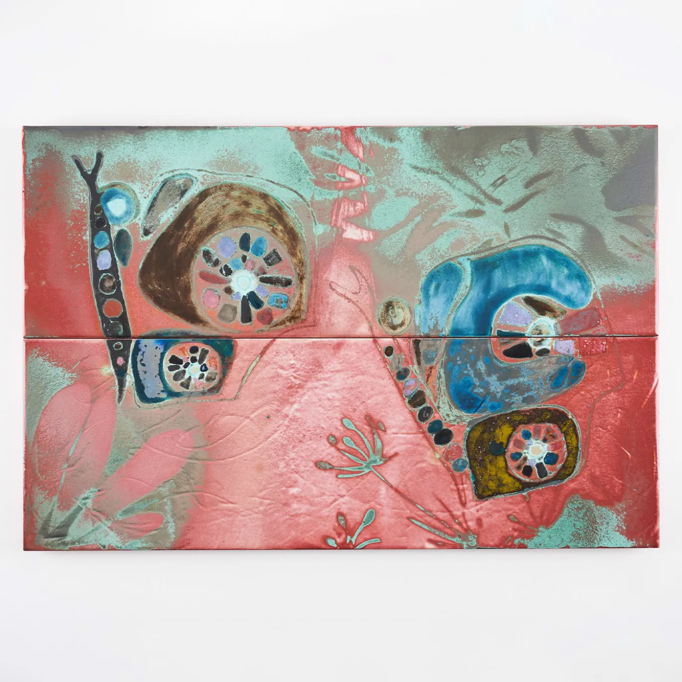 Farfalle nel Mediterraneo 2-Tile Ceramic Decorative Panel